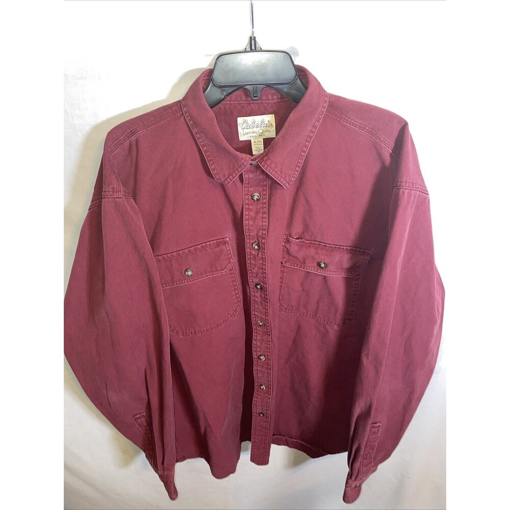 Cabela’s Men’s Thick Work Shirt Size XL Red Workwear Rugged Outdoors Hiking